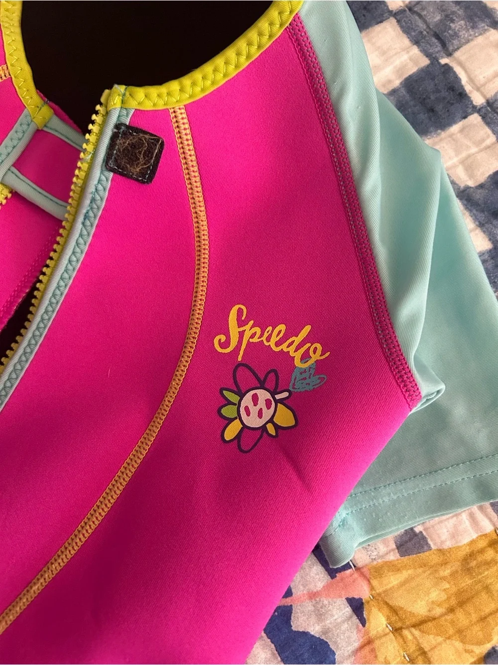 Speedo Kids' Pink & Mint Short Sleeve Thermal Swim Suit